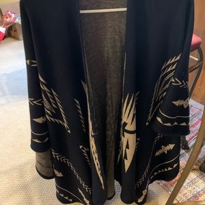 Navy and Beige Kimono Sweater